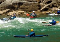 Kayaking on river